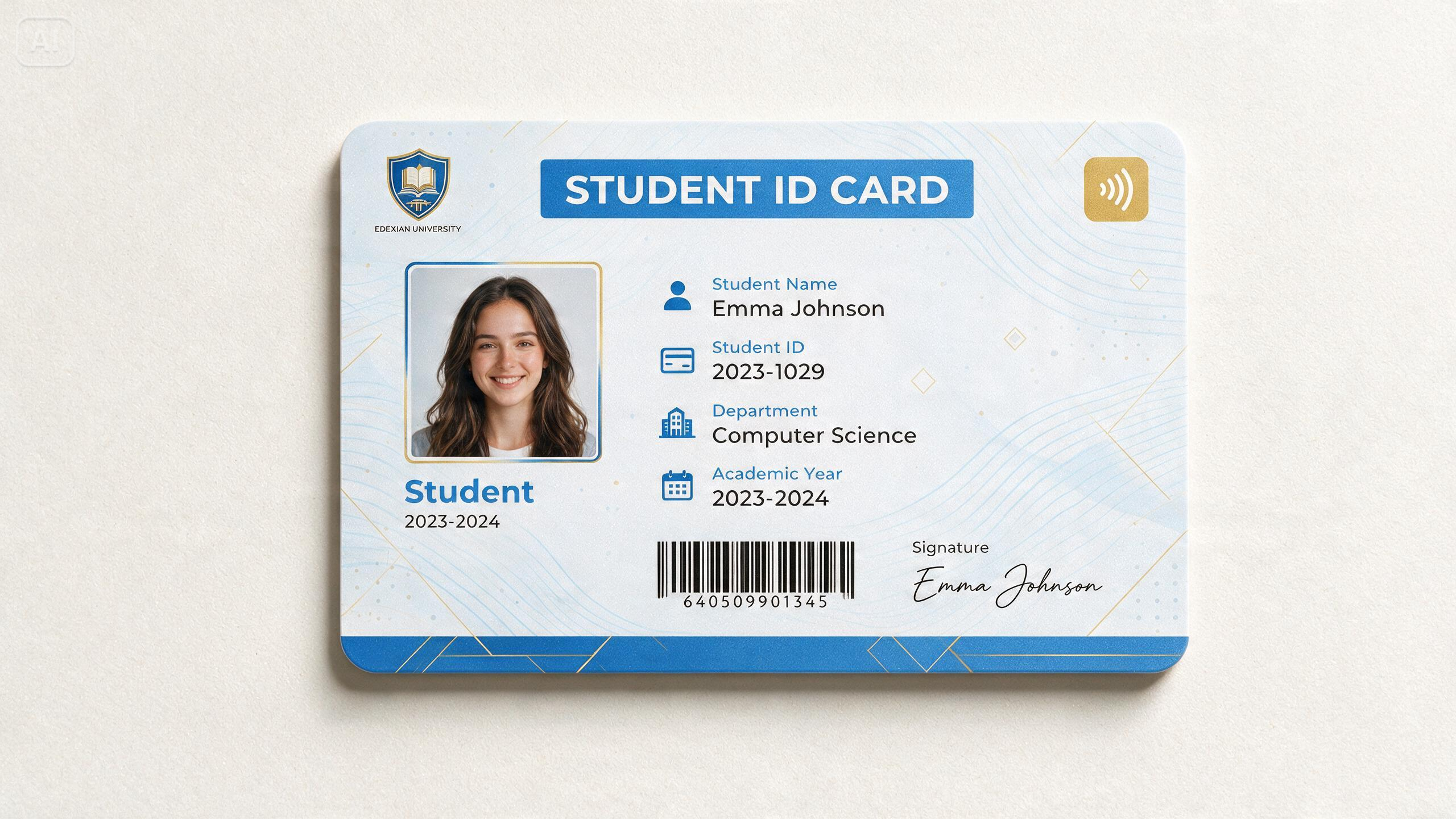 Prompt untuk kartu ID siswa