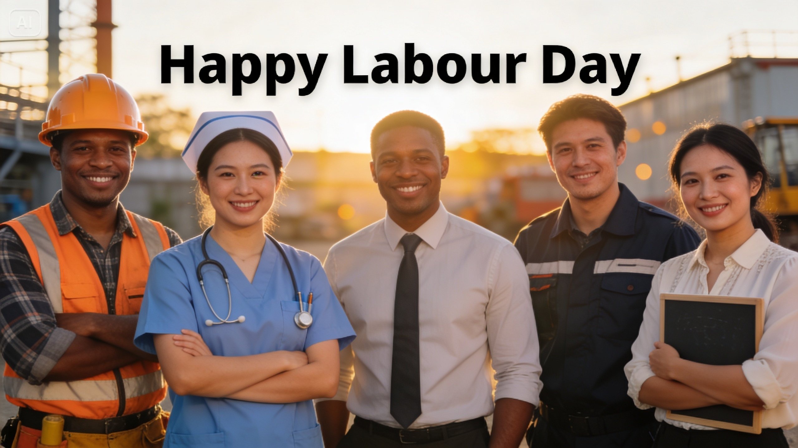 Merklay-out en typografie voor Labor Day-wenskaart