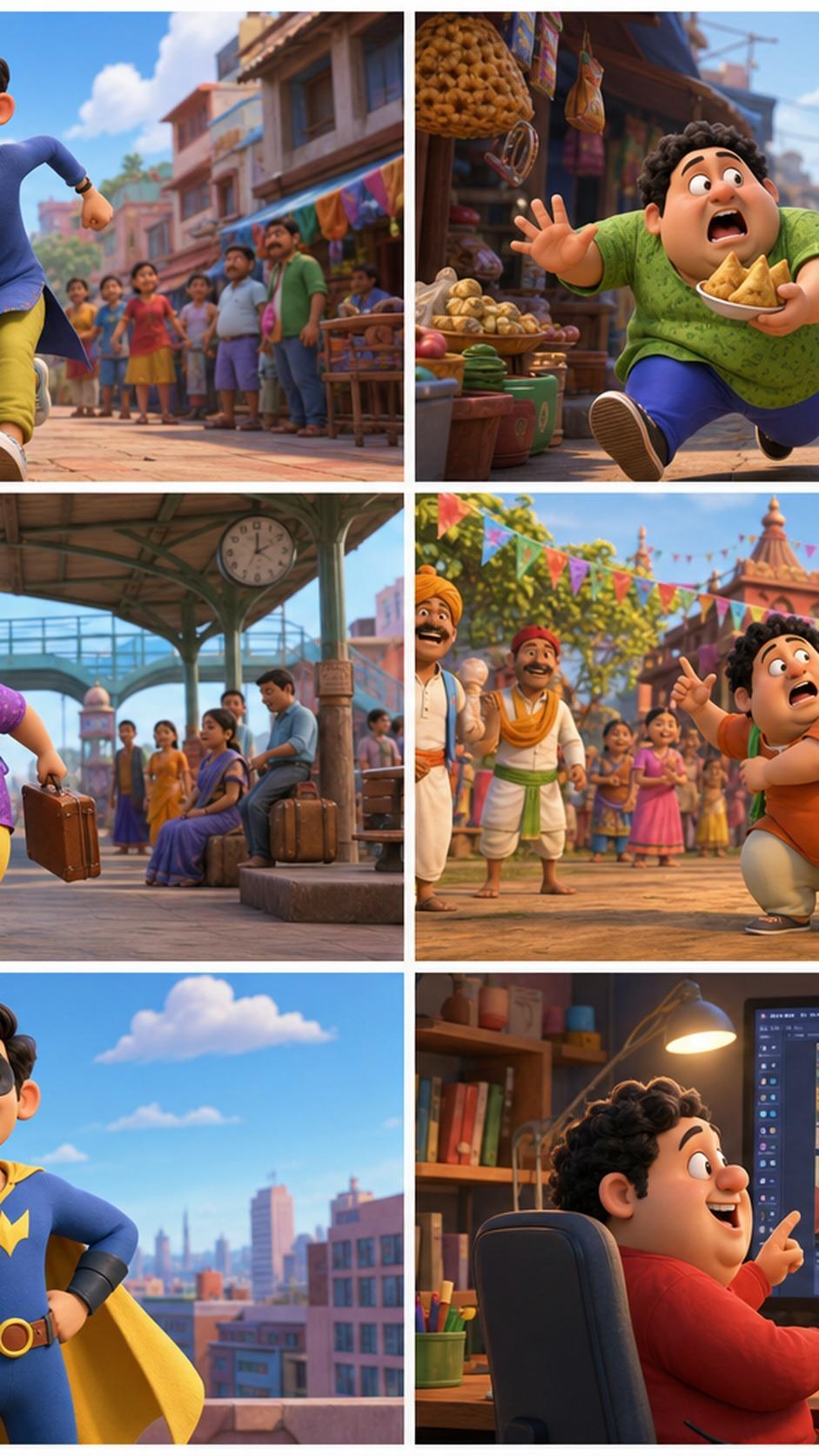 Motu Patlu AI Video Prompt héroe móvil