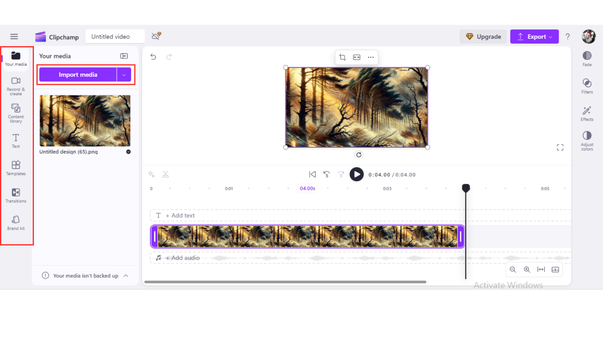 Clipchamp alege formatul tău