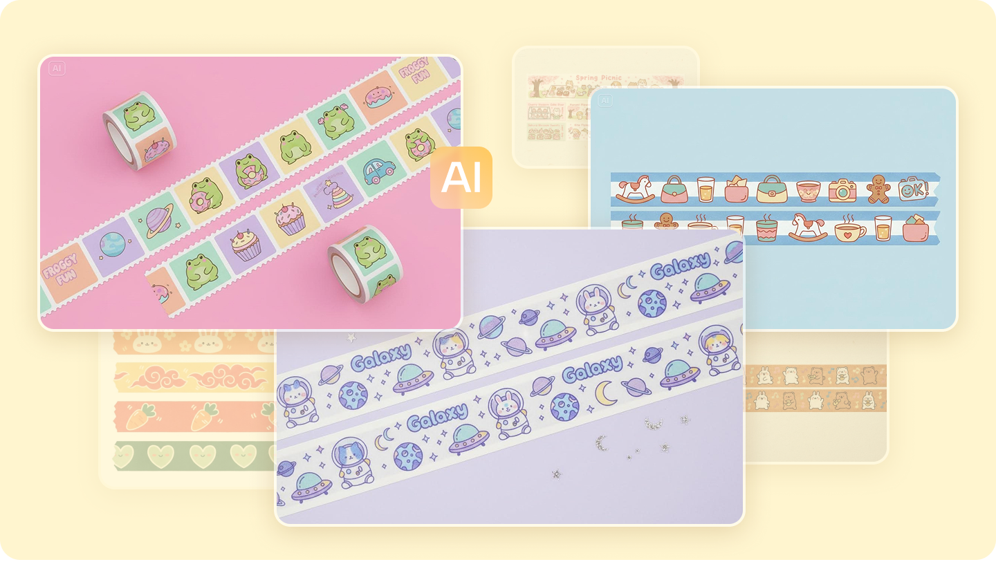 Disegni del nastro Washi: modelli estetici artigianali per nastro personalizzato