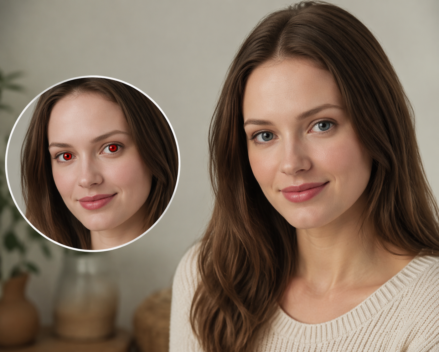 Dreamina remove red eye from photo prompt example 4: Warm Indoor Portrait