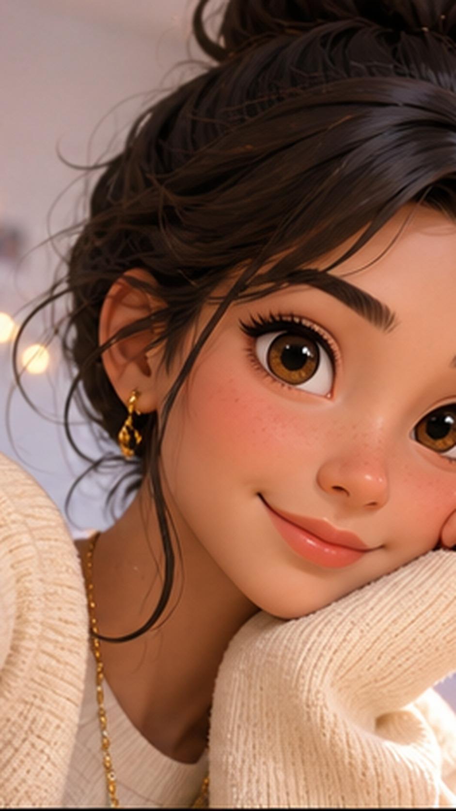 Prompt Seen Cartoon Girl mobile hero