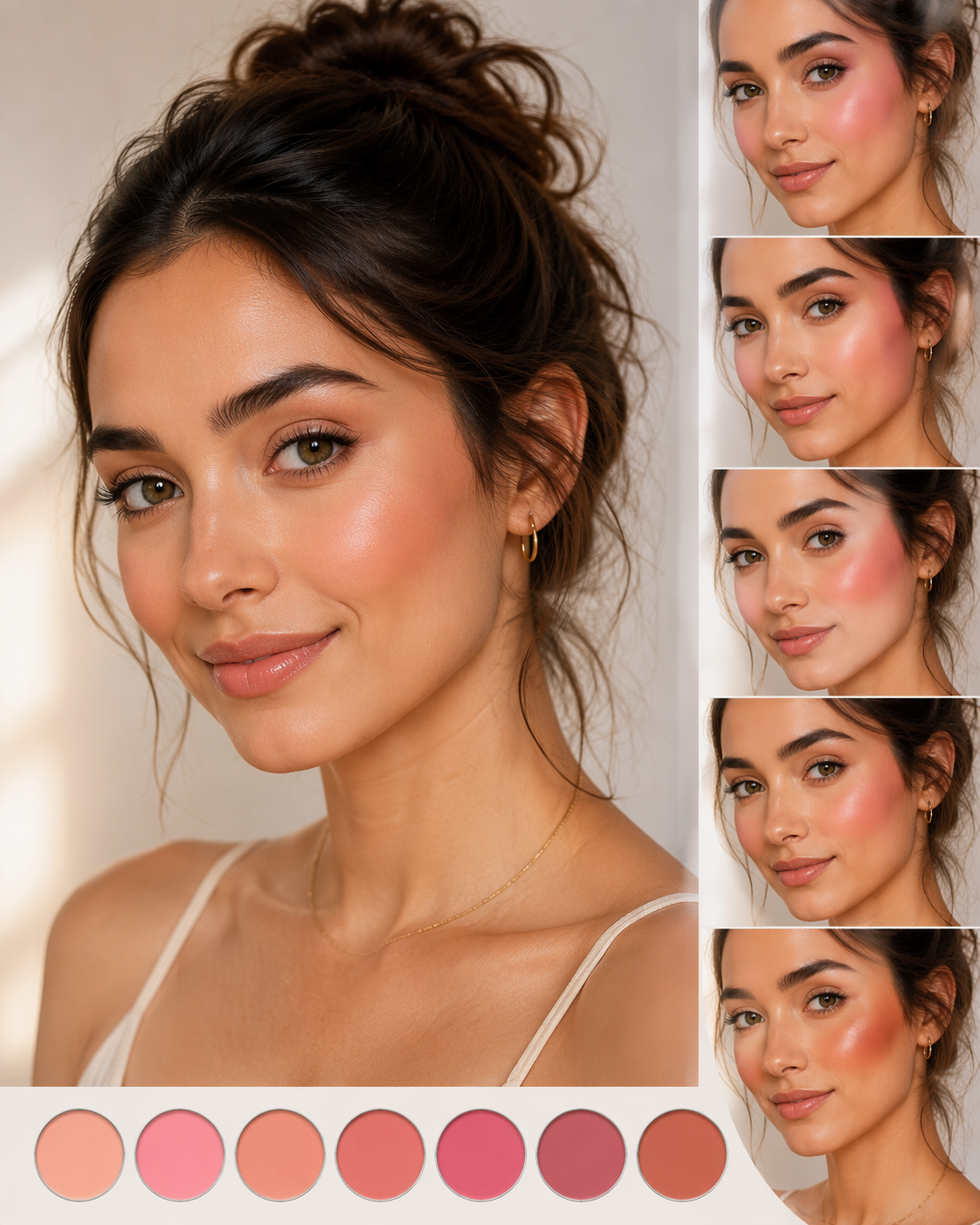 Phấn má hồng ảo Dreamina thử ngay ví dụ 2: Peach Blush Beauty Look