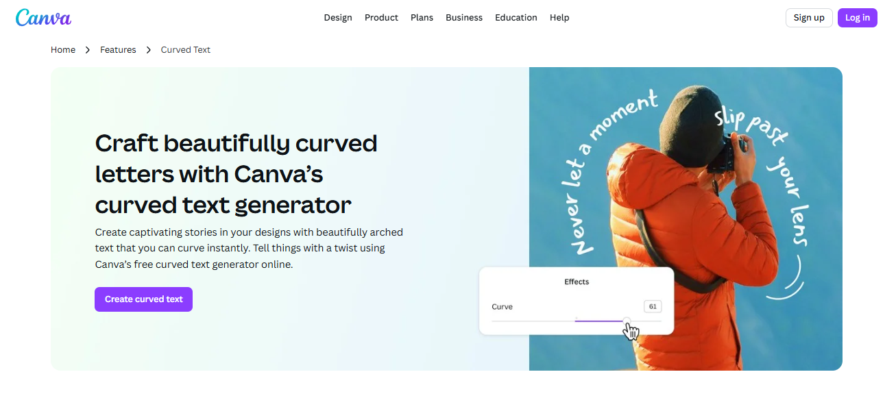 Canva curved font generator