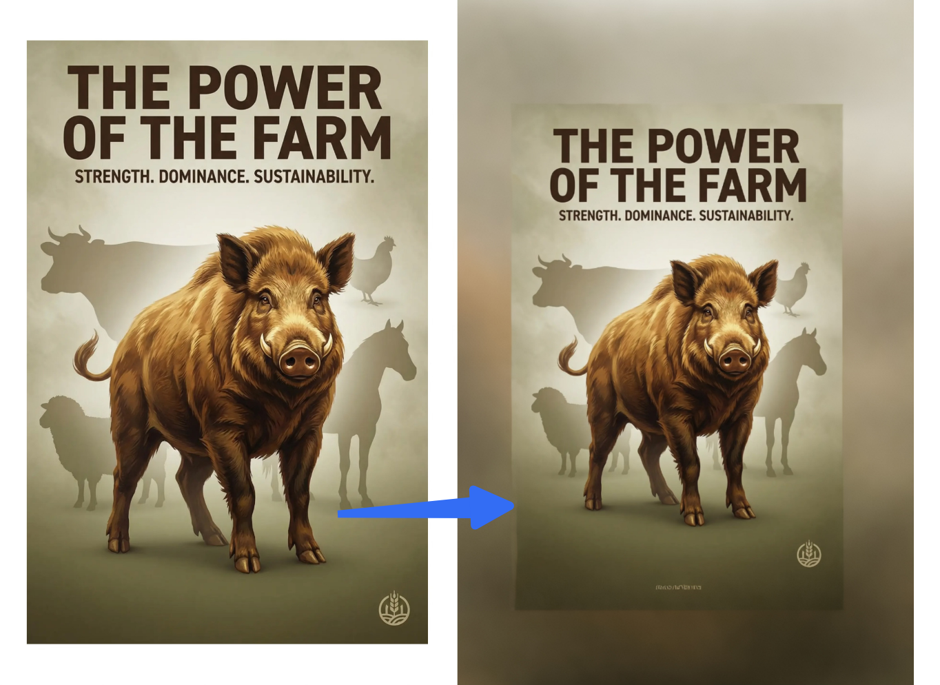 AI espande la funzione di Dreamina per espandere il braccio animale posterdesign