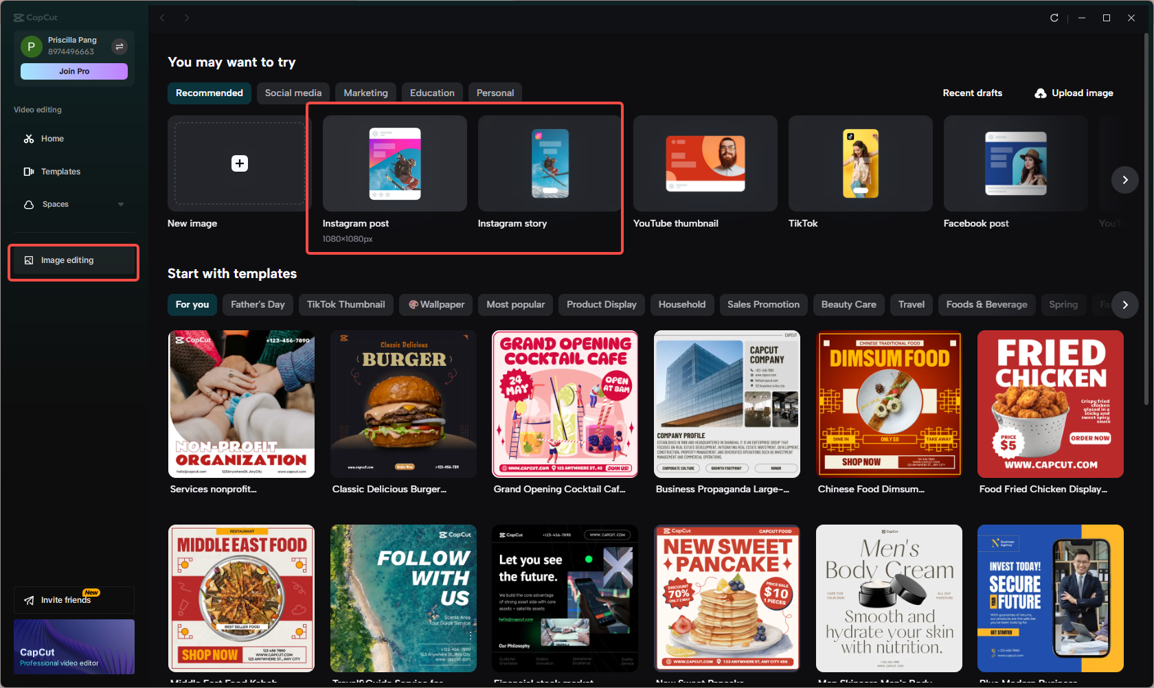 Accès à la fonction d'édition d'image