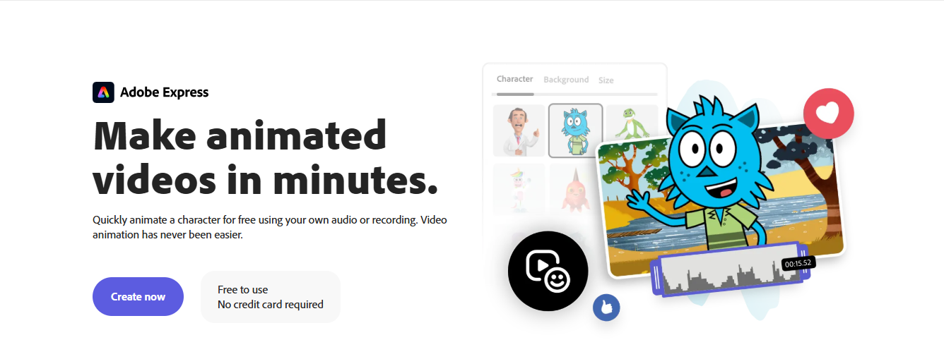 Interface ng Adobe Express
