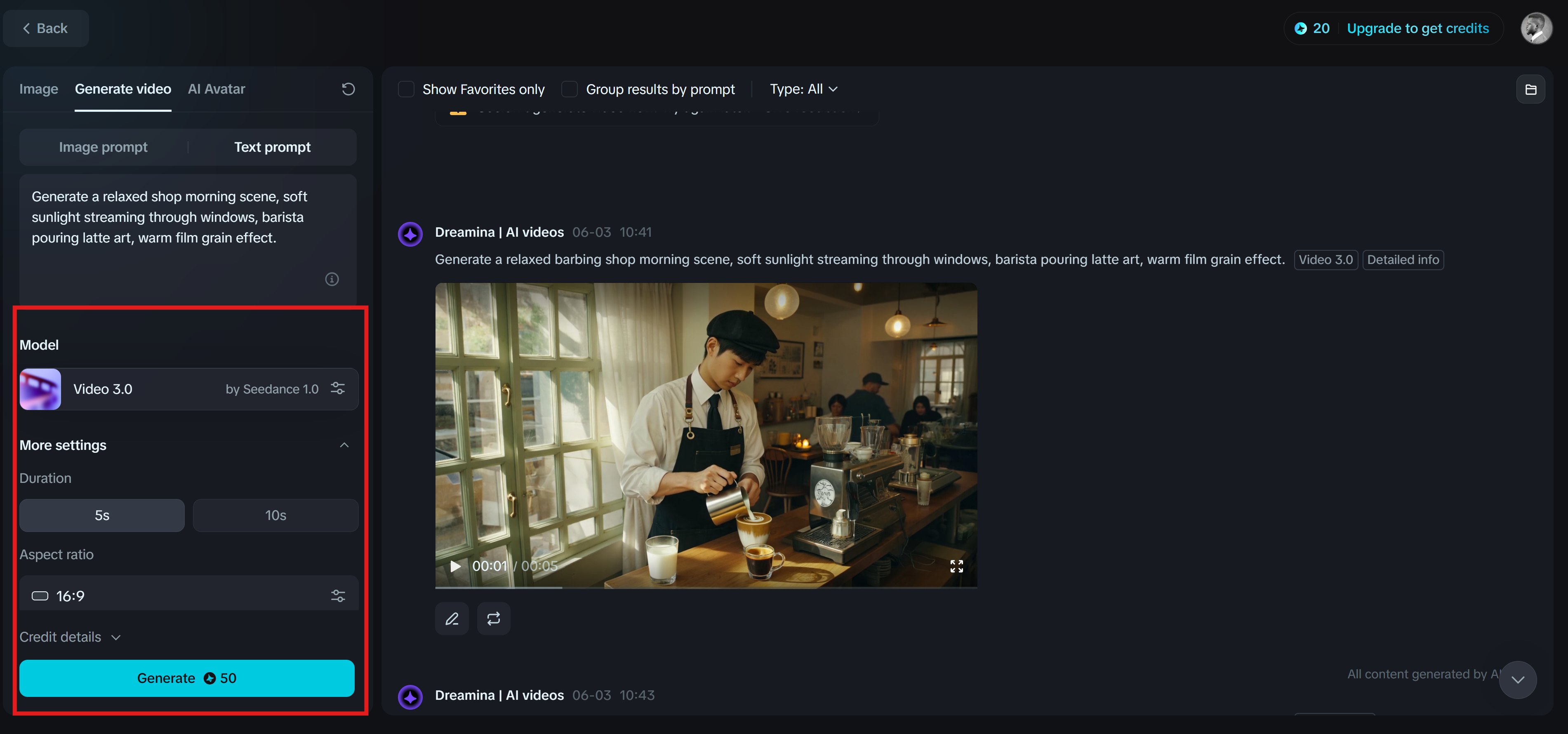 Dreamina: Genera video