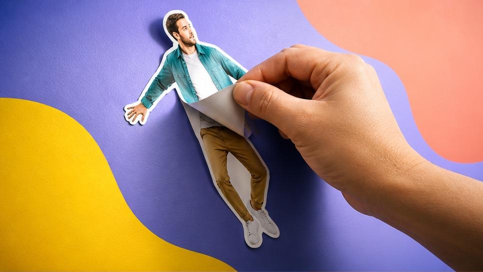 Adesivo Peel AI Video Effetto immagine eroe
