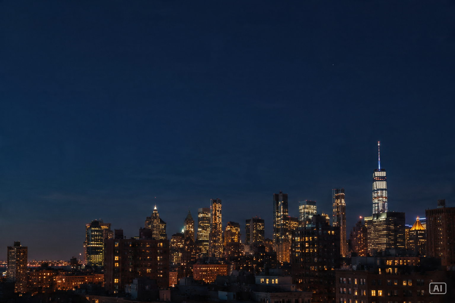 City skyline night image generated by Pippit