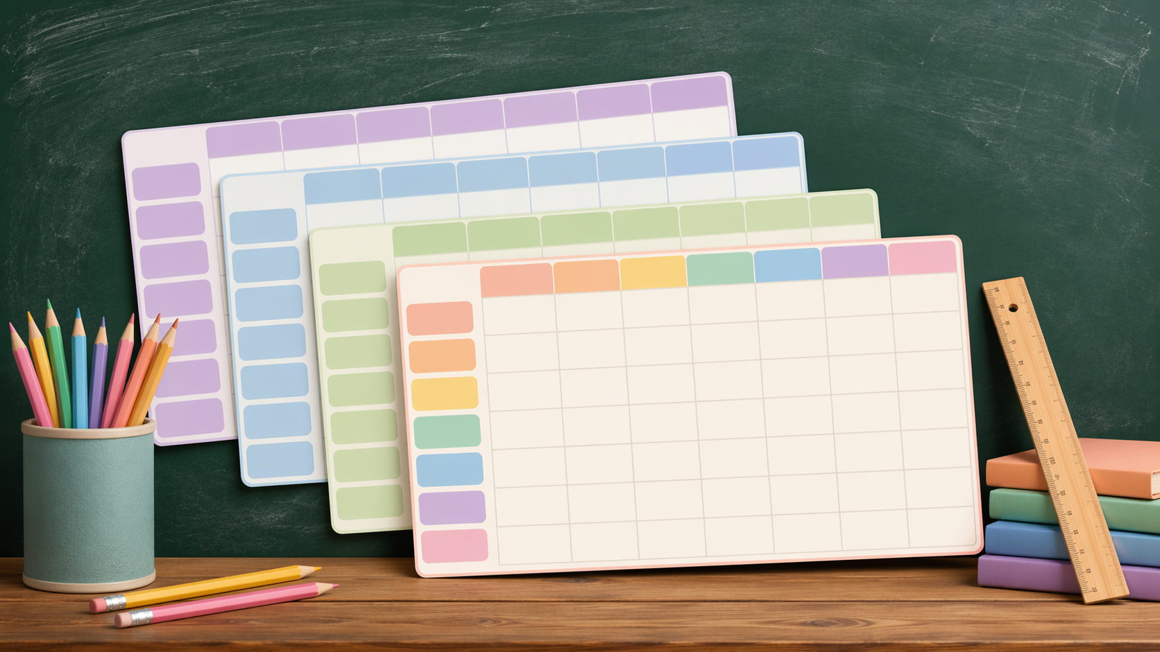 Dreamina Vorlage jadwal pelajaran prompt Beispiel 6: Zurück zur Schule Vorstand