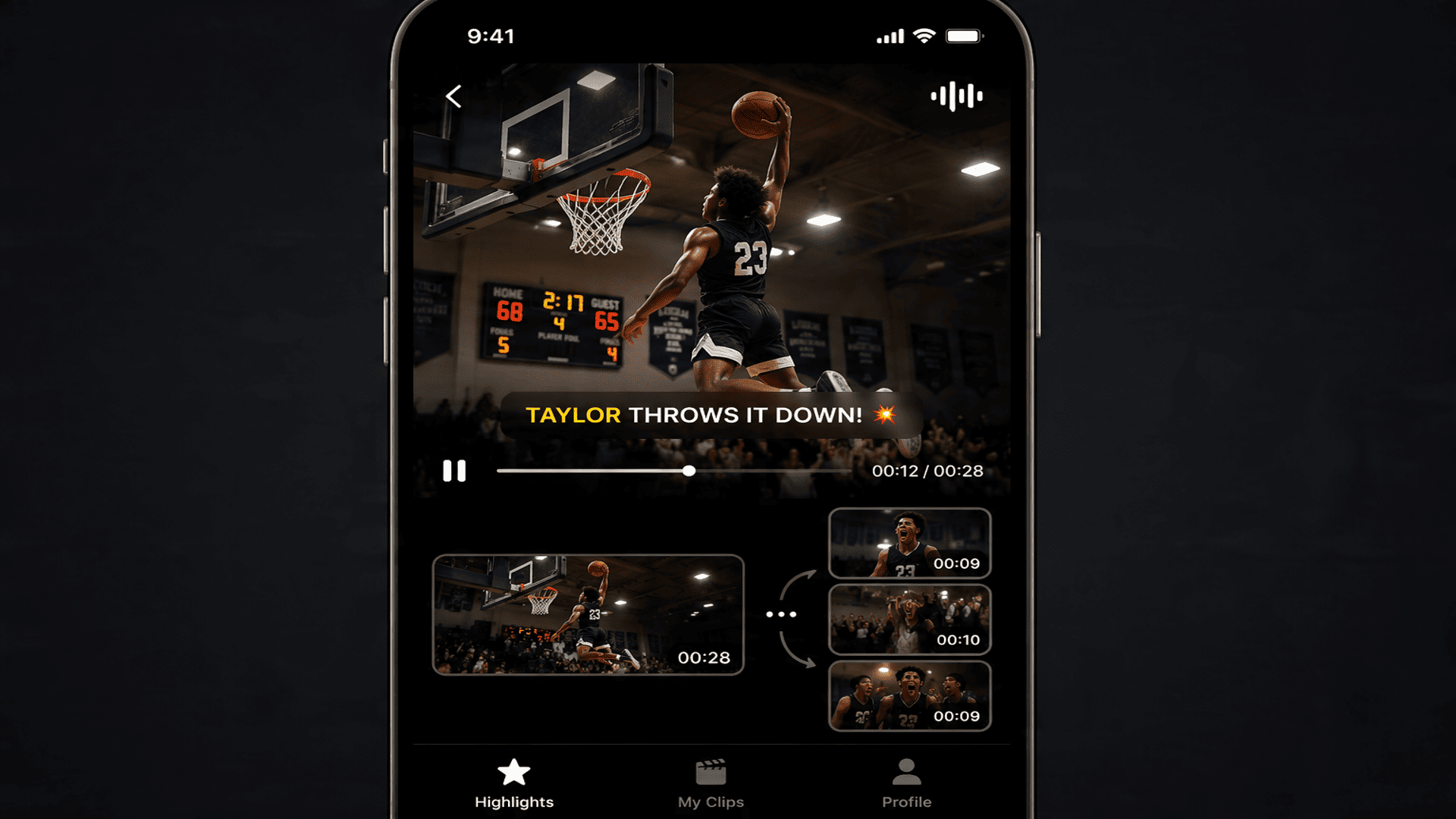 Vertical smartphone screen