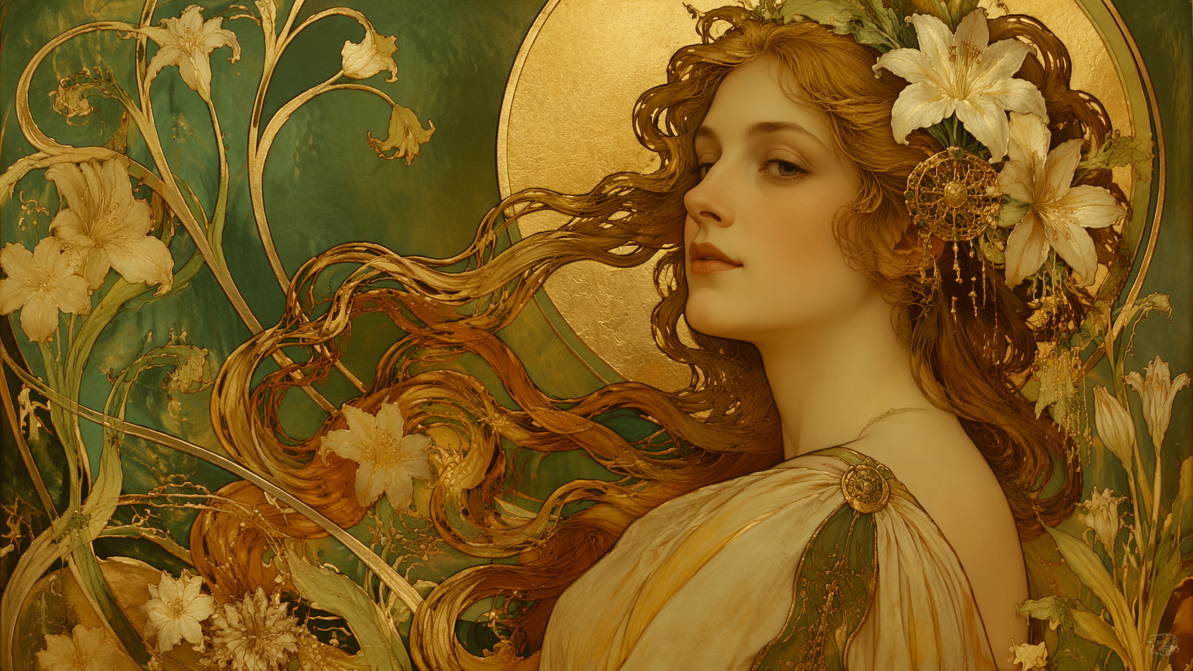 Dreamina art nouveau portrait hero image