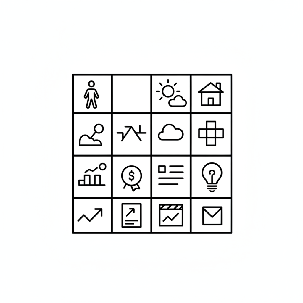 Icono de micro paso - Storyboard (cuadrícula de marco).