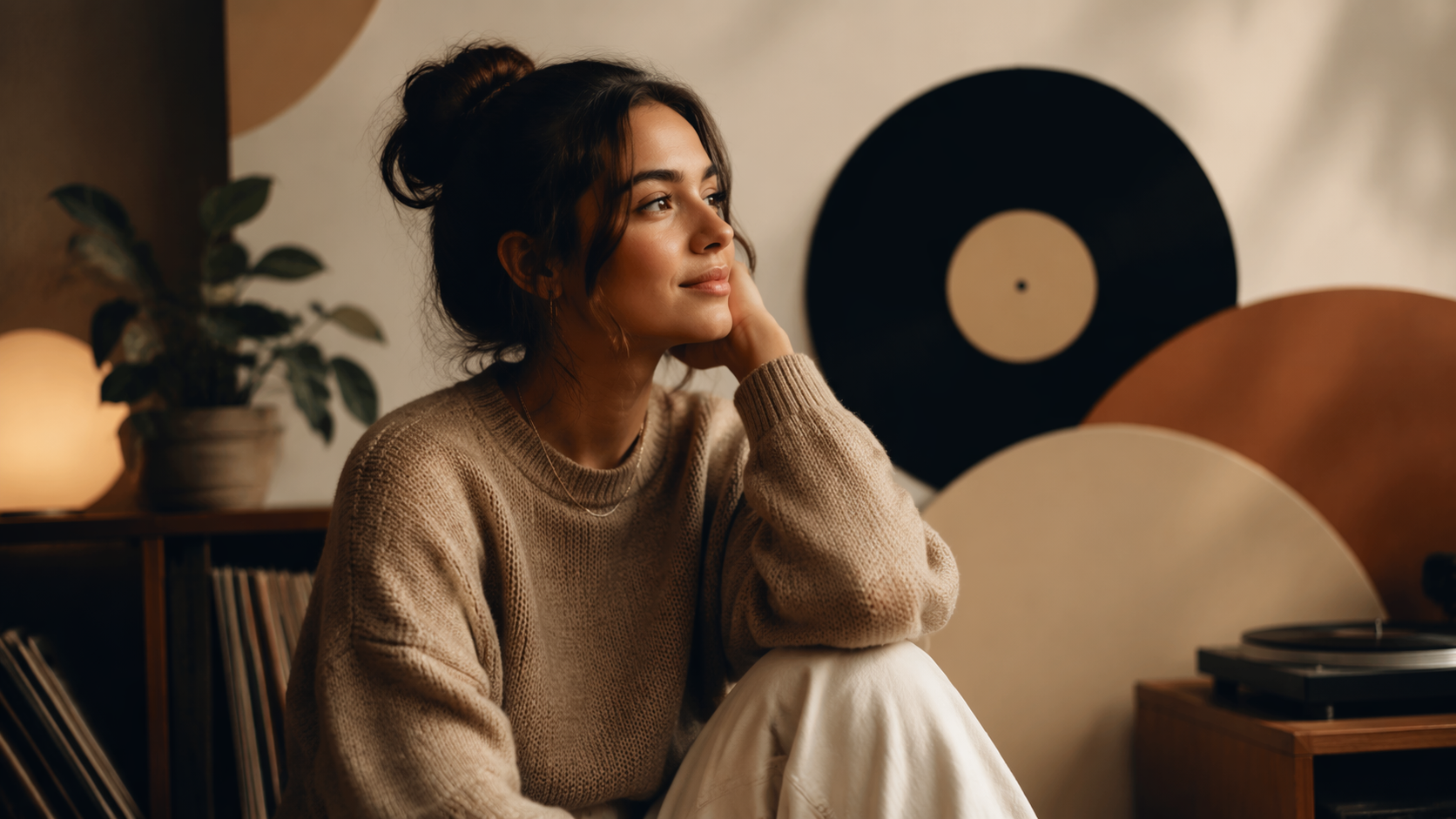 Dreamina Aesthetic Spotify Background Photo Prompt prompt example 5: Cozy Music Desk Shot