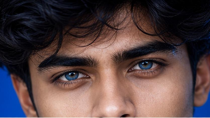 Blue Background Eyes Photo Editing Contoh Prompt 1
