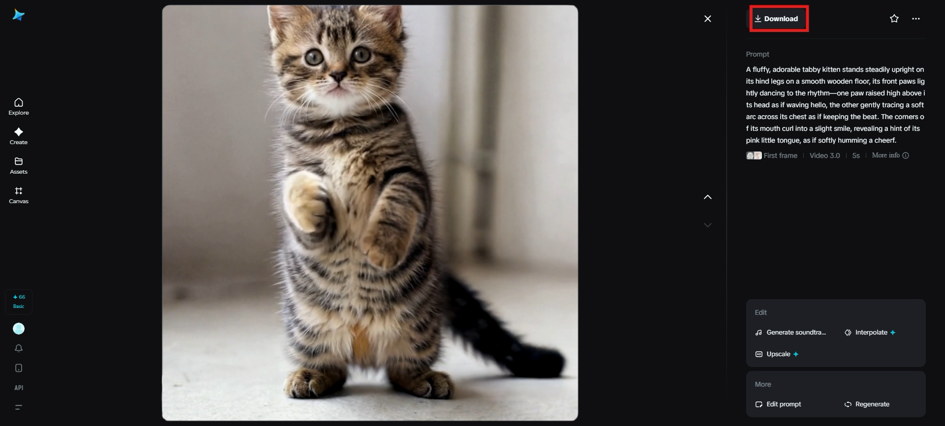 Download the AI generated animal dancing video