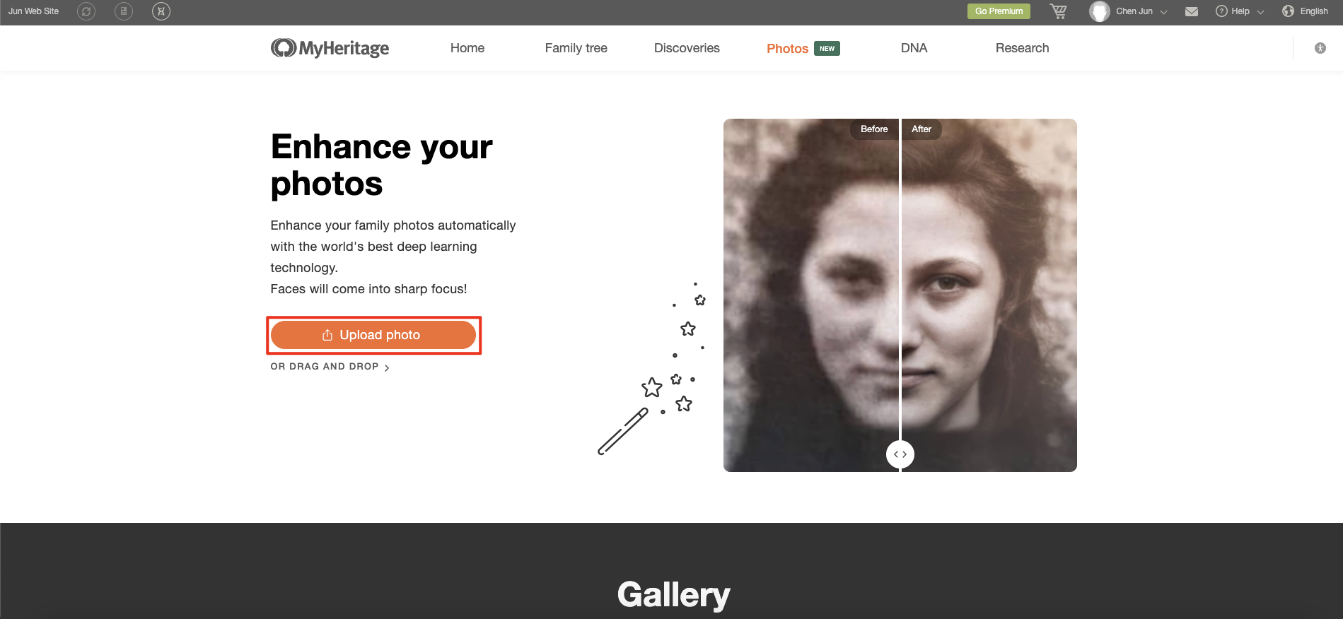 coût de l'améliorateur de photos myheritage