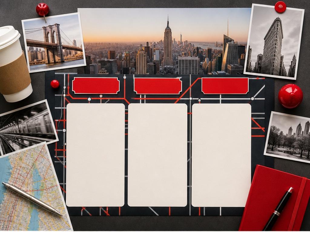 Plantilla de Itinerario de Viaje, ejemplo de aviso 3 - Plan de tres días de Nueva York
