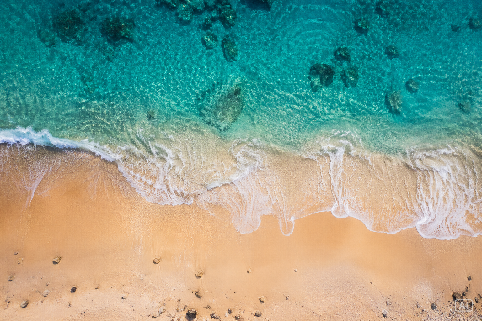 Aerial beach wallpaper generated by Pippit