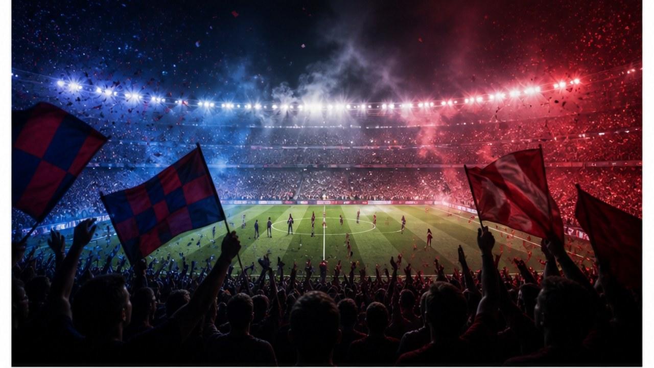Barcelona vs Al Ahly match poster prompt result 3