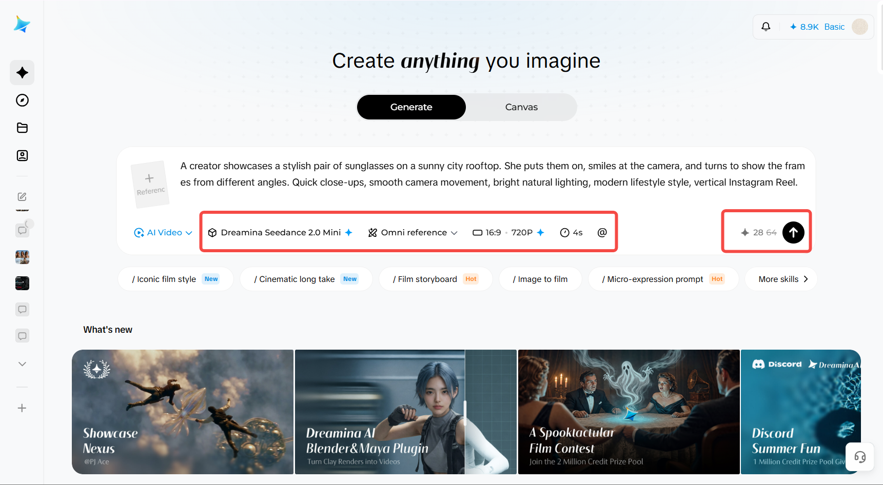 Select model and customize video settings