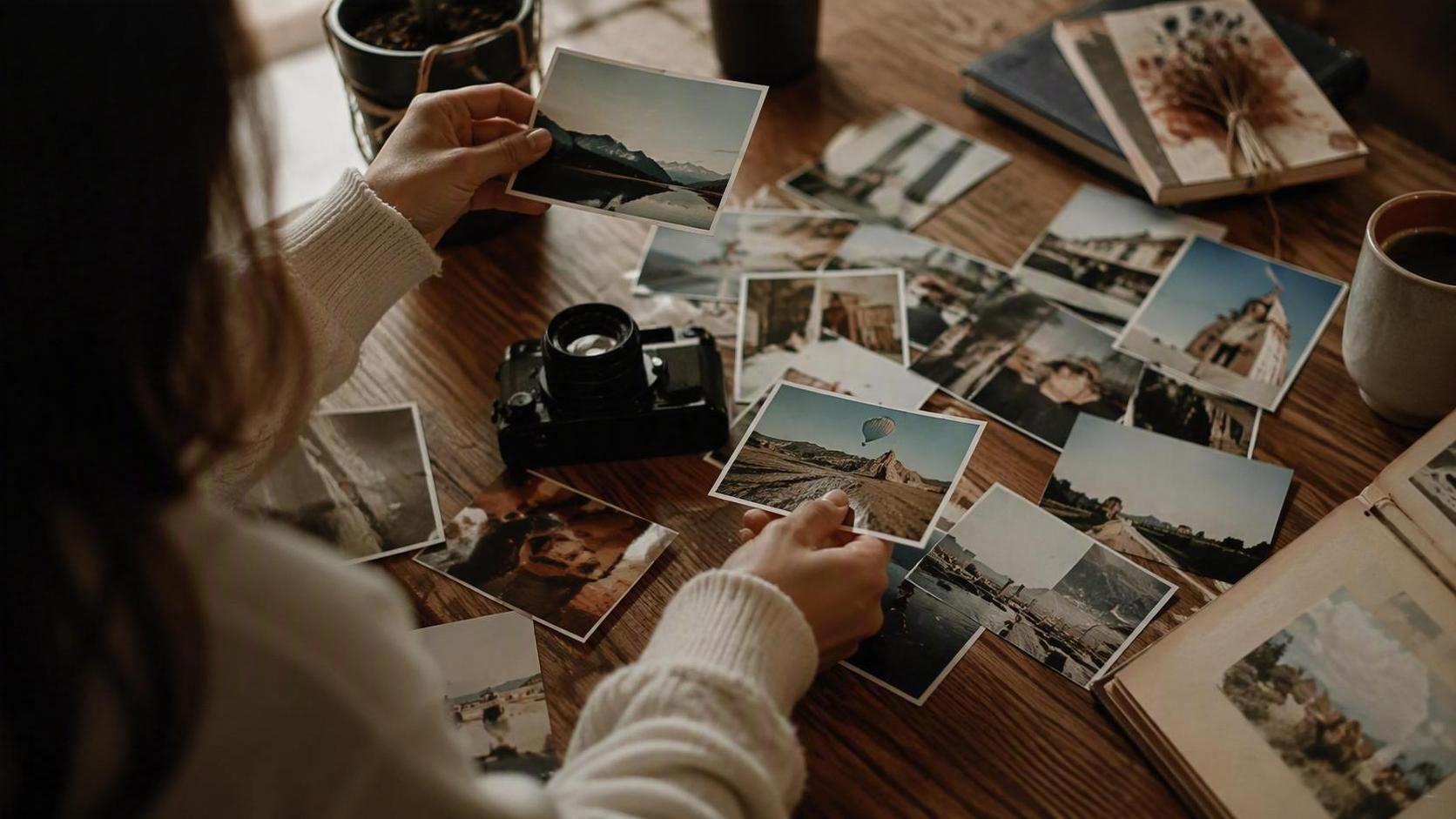 Realistic cinematic visual for Photo Dump 35 Photos Videos: scrapbook video memories, topic-specific Dreamina prompt preview with no text, UI, logo, or watermark.