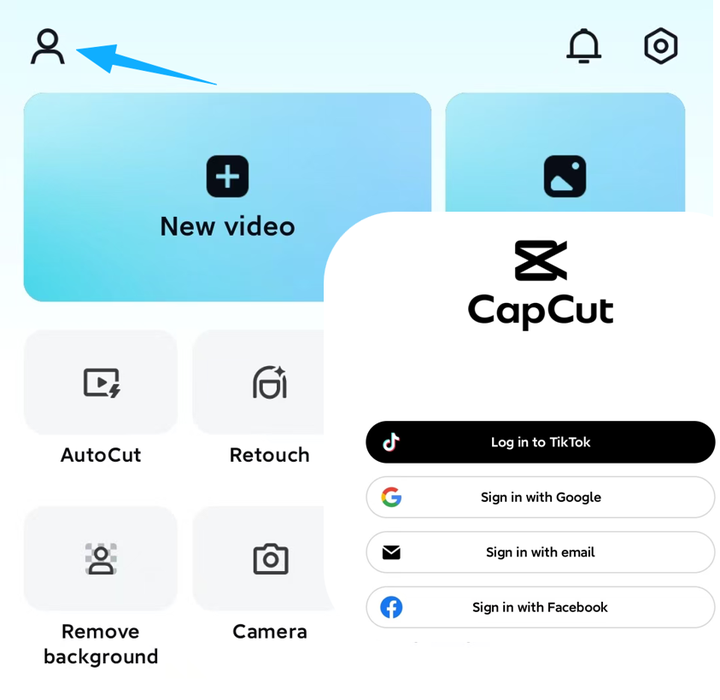 Create a CapCut account on a phone