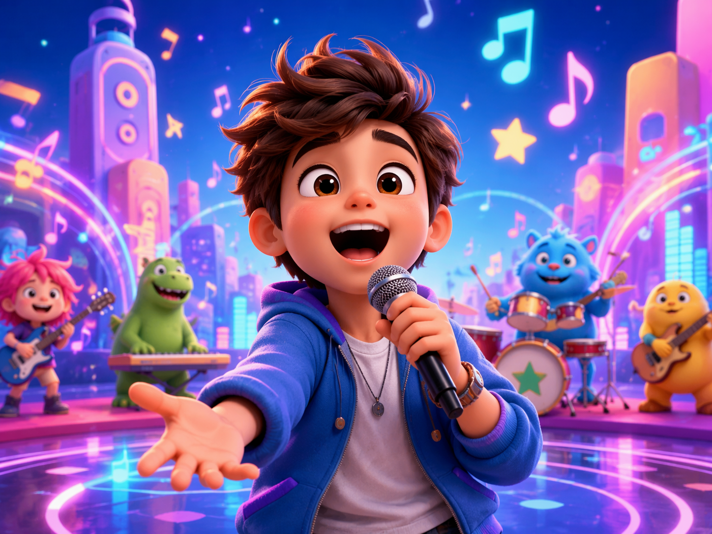 cartoon character lip sync close-up performance