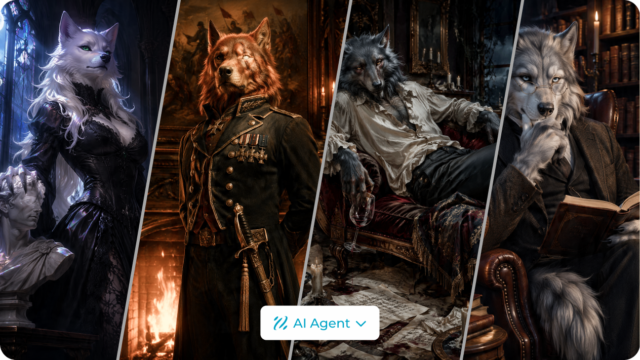 Generate multiple werewolf characters with the AI Agent