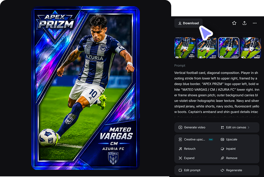 Refine and download your card