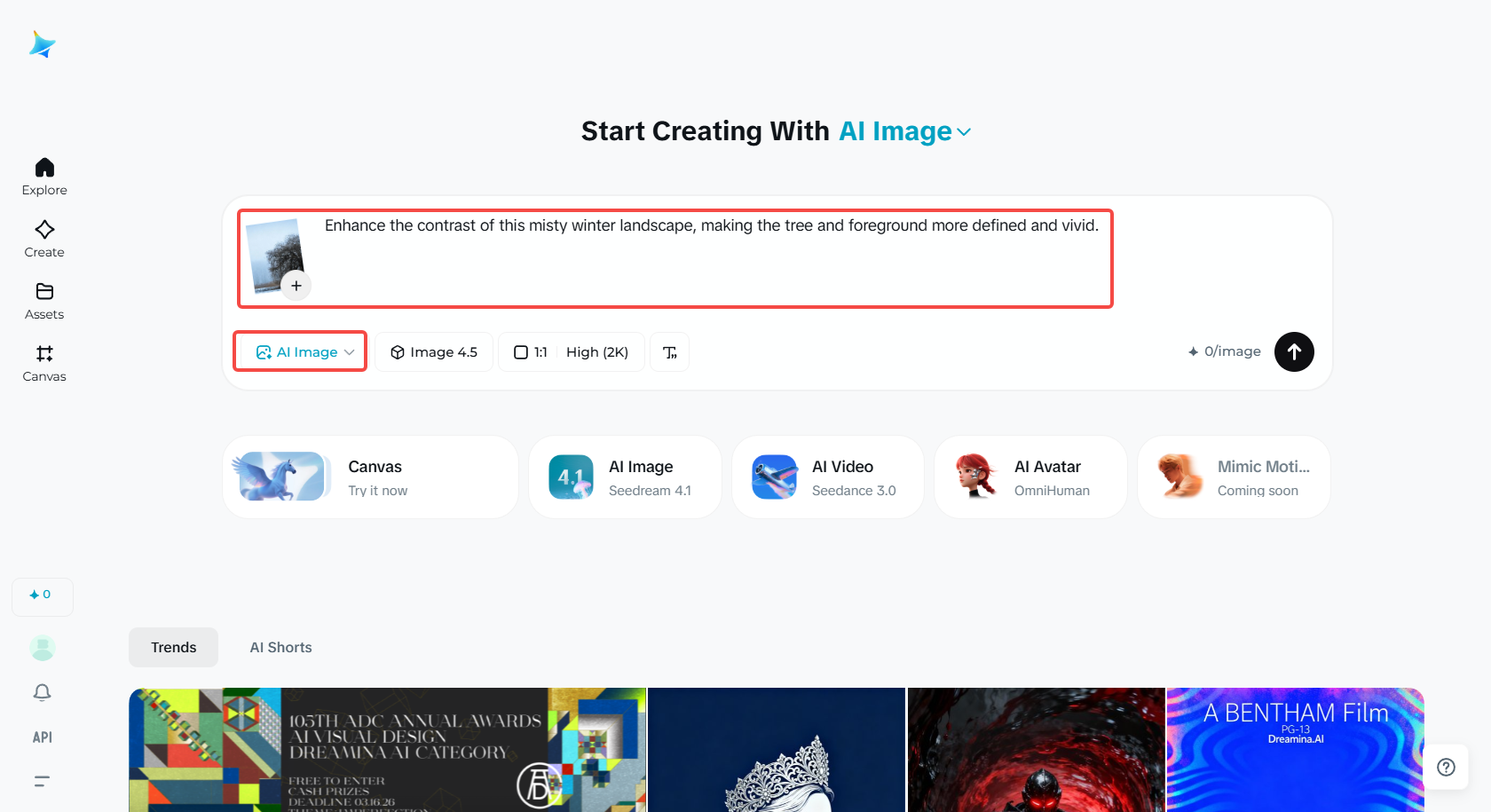 Envie sua foto e adicione um prompt de texto