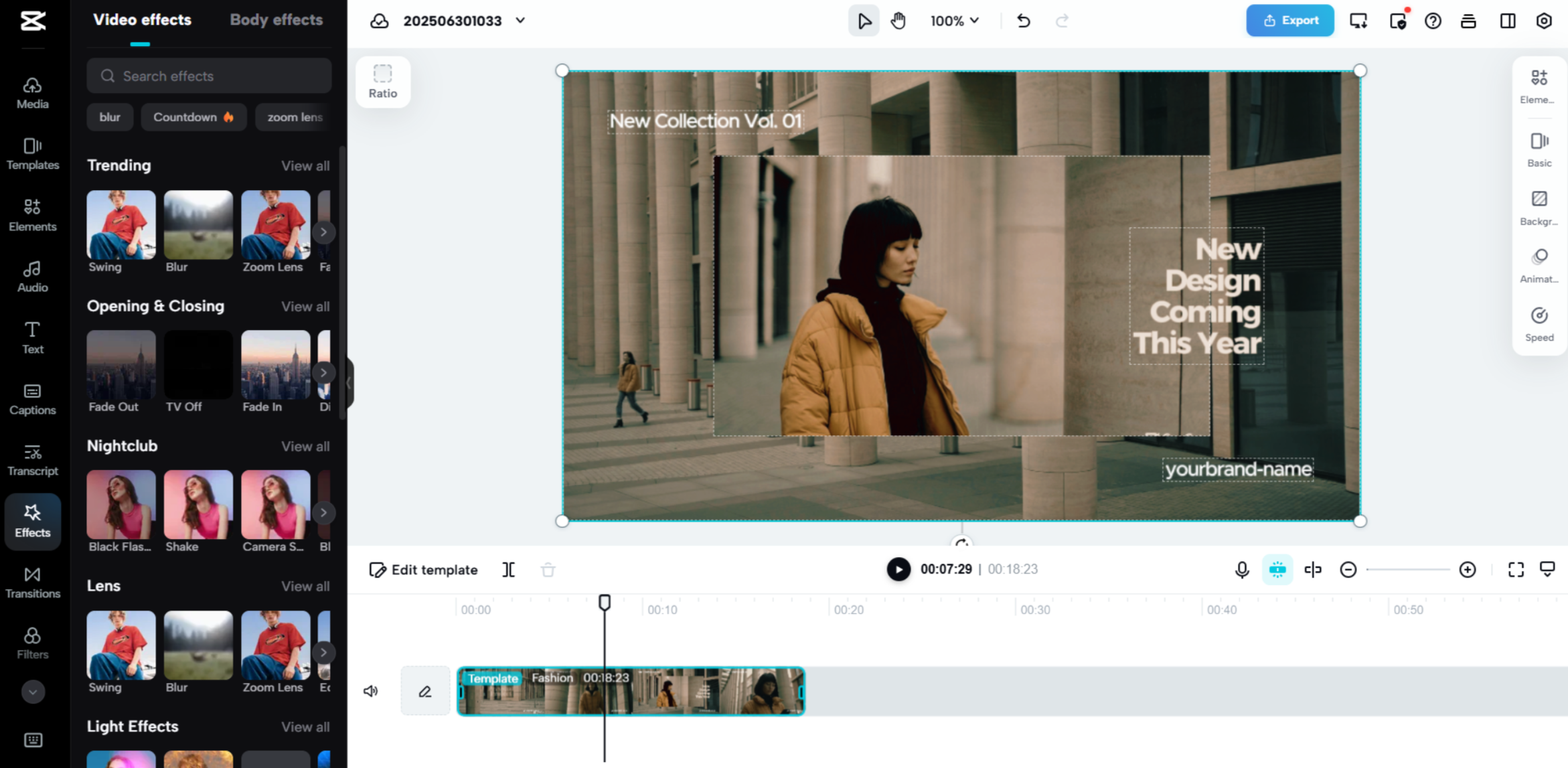 อินเทอร์เฟซของ CapCut Web - เครื่องมือสร้างวิดีโอแบรนด์ที่ดีที่สุด