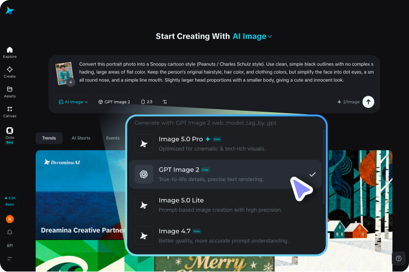 Choose the model and customize style settings