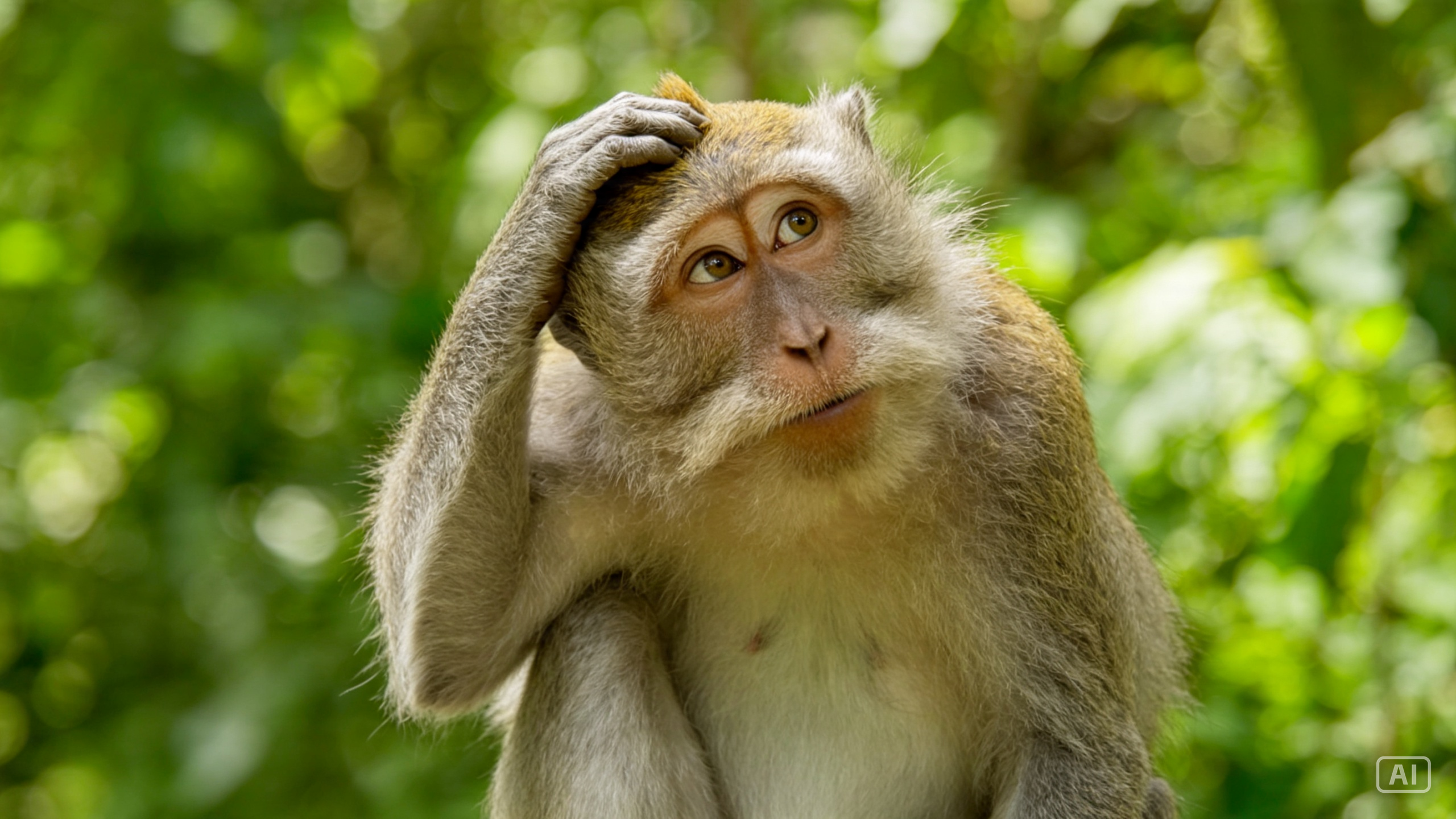 Baby monkey silly face image generated by Pippit