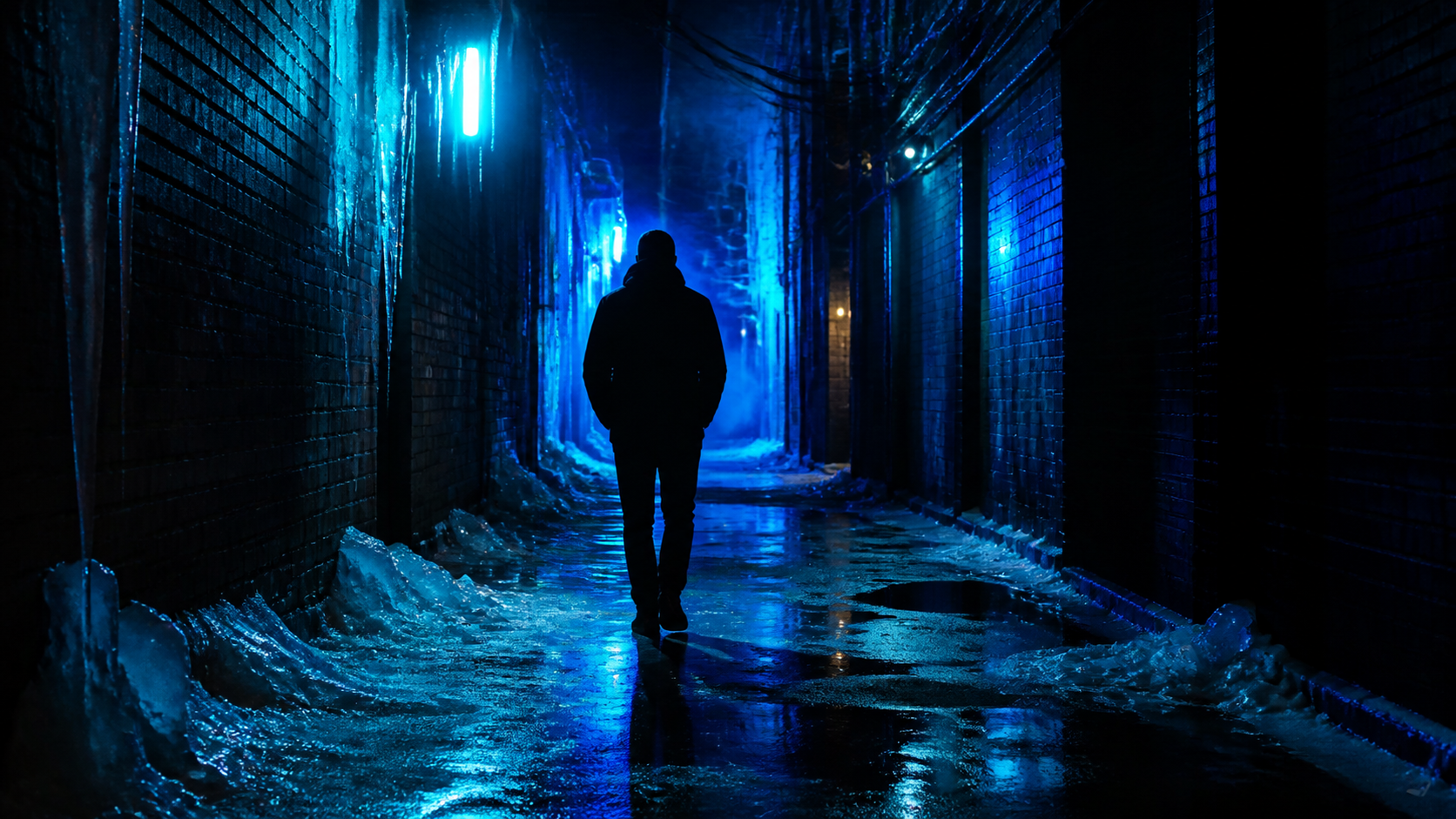 Cold shadow street scene