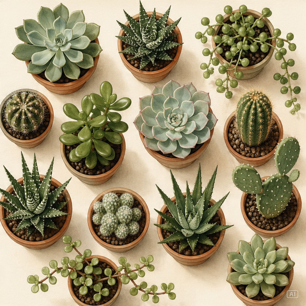 Green succulent garden drawing prompt generated by Pippit