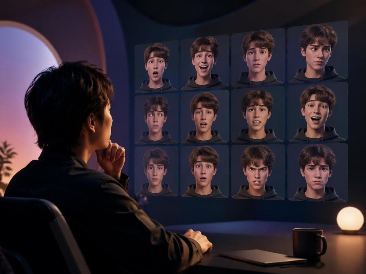 AI Gesichtsbewegungserfassung prompte Abdeckung 2 in 4: 3