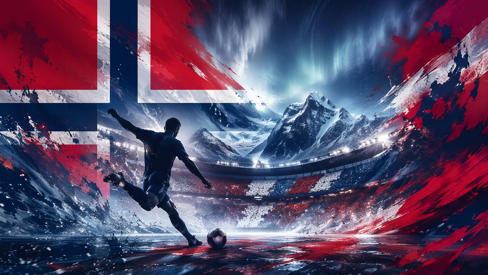 Dreamina cuartos de final copa del mundo 2026 póster ai ejemplo rápido 2: Noruega vs Inglaterra Póster