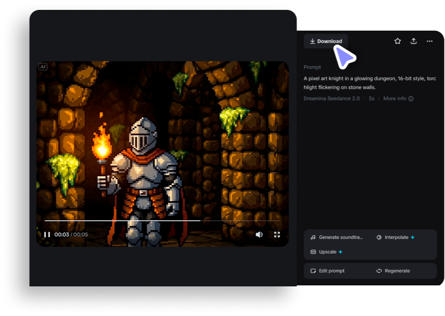 Step 3: Preview and download your pixel art video