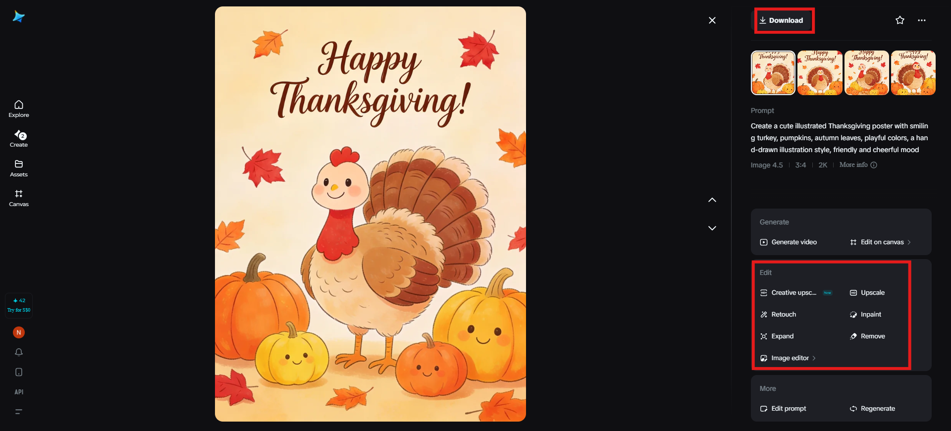 Verfeinern und laden Sie das Thanksgiving-Poster herunter
