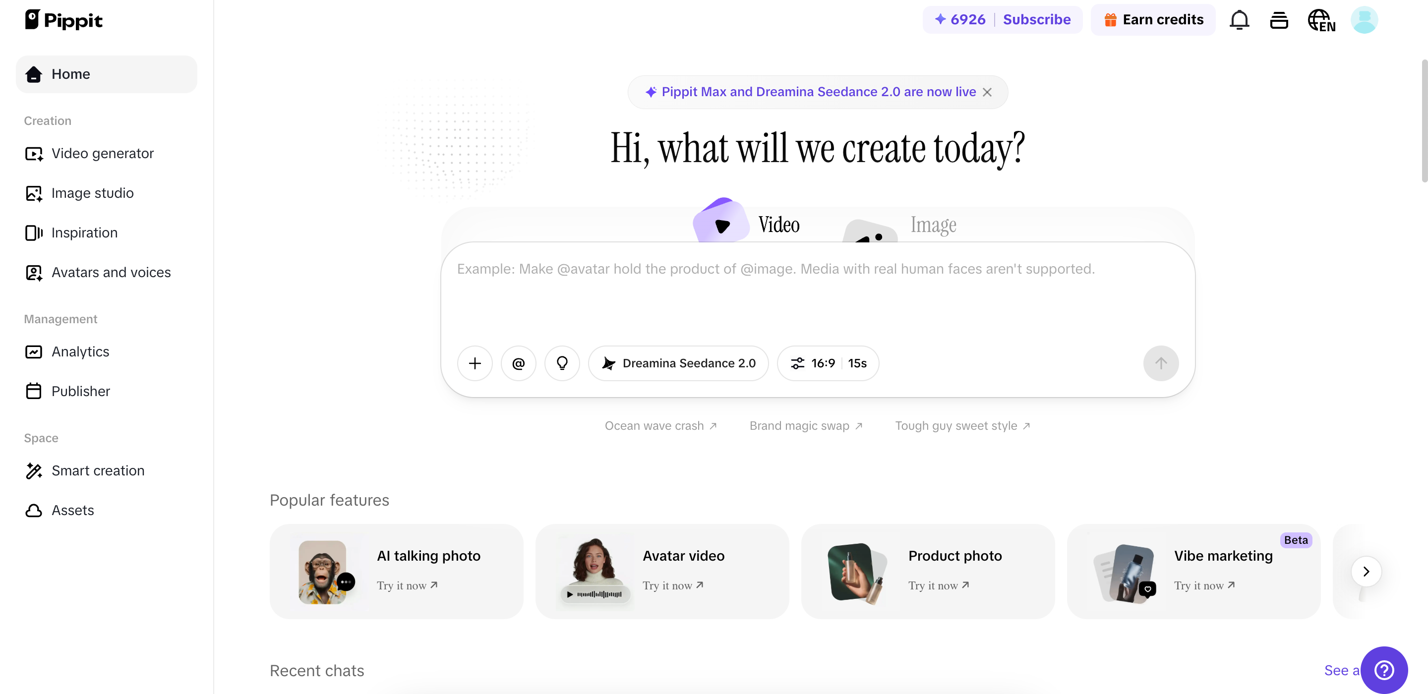 Pippit home page