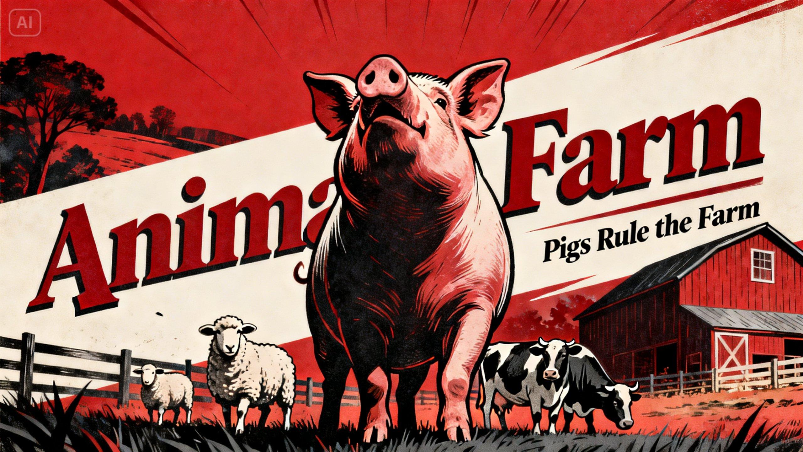 poster grafico in grassetto di una fattoria di animali