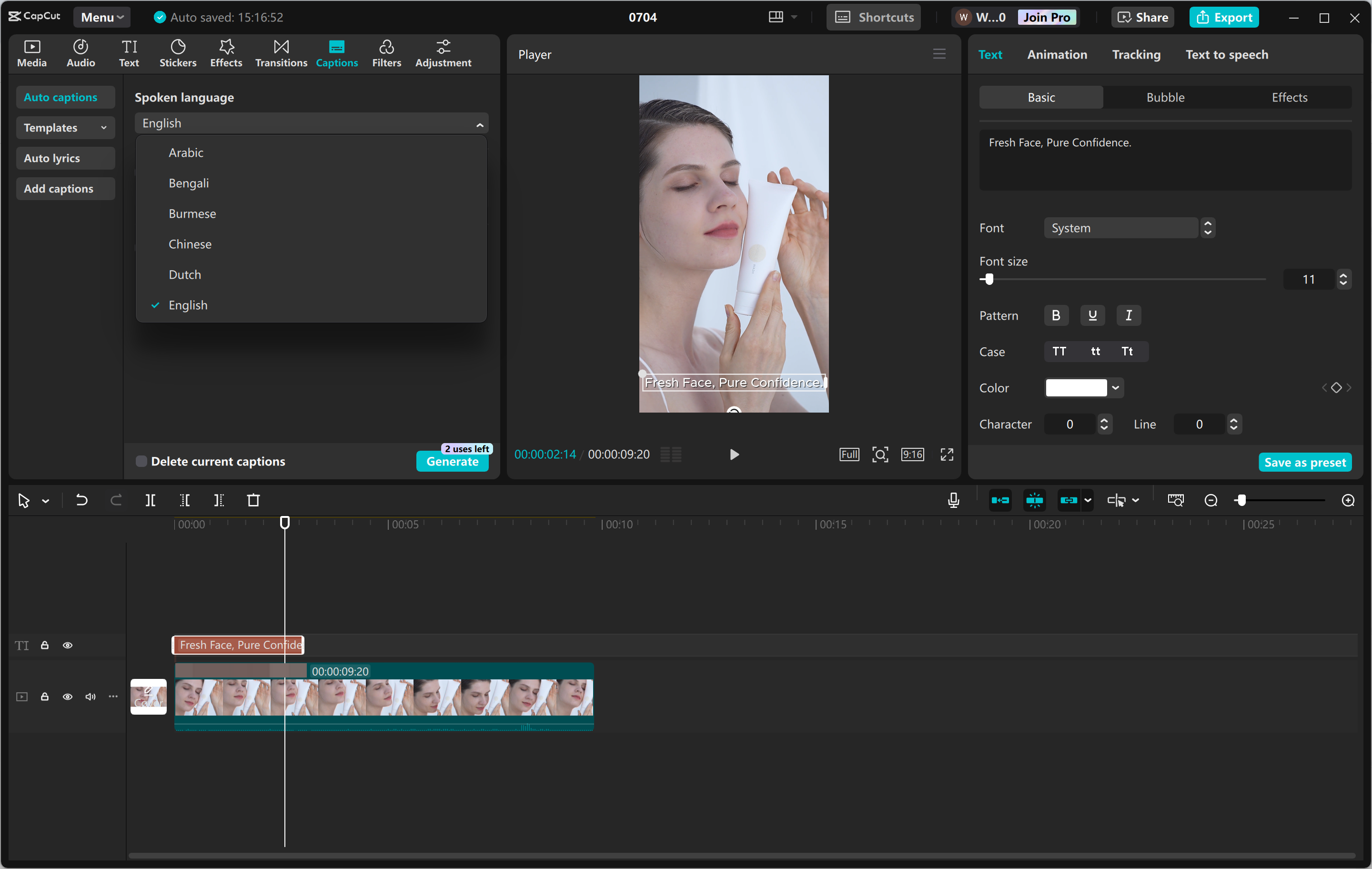 Interface d'édition de l' CapCut éditeur vidéo de bureau - le meilleur outil pour concevoir de superbes couvertures vidéo