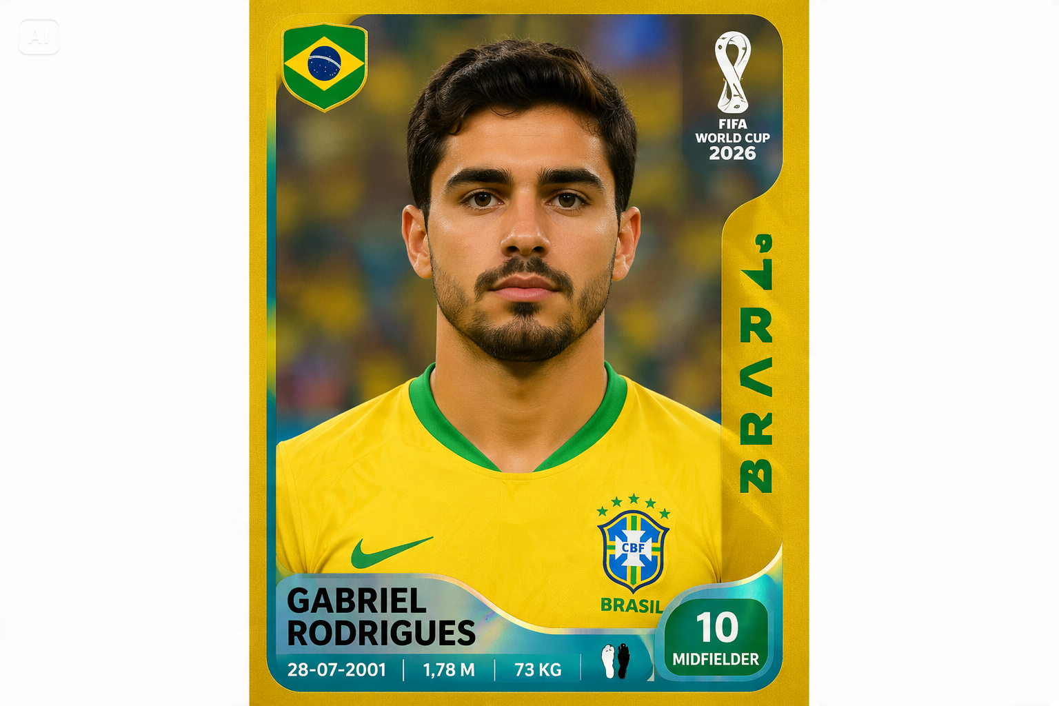 Brésil Threads Football Card