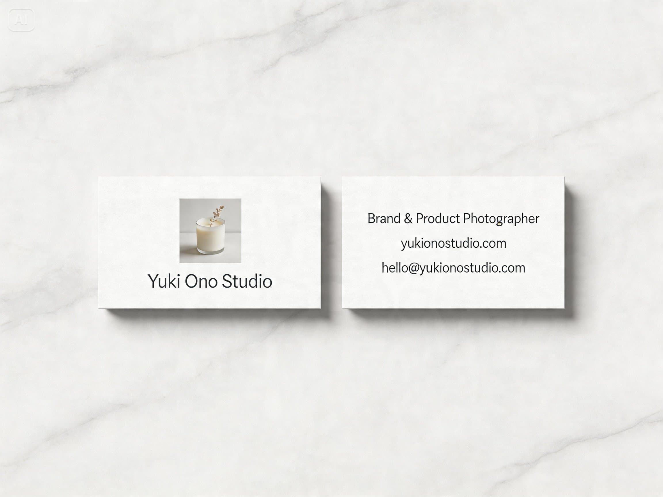 minimalist brand photographer card