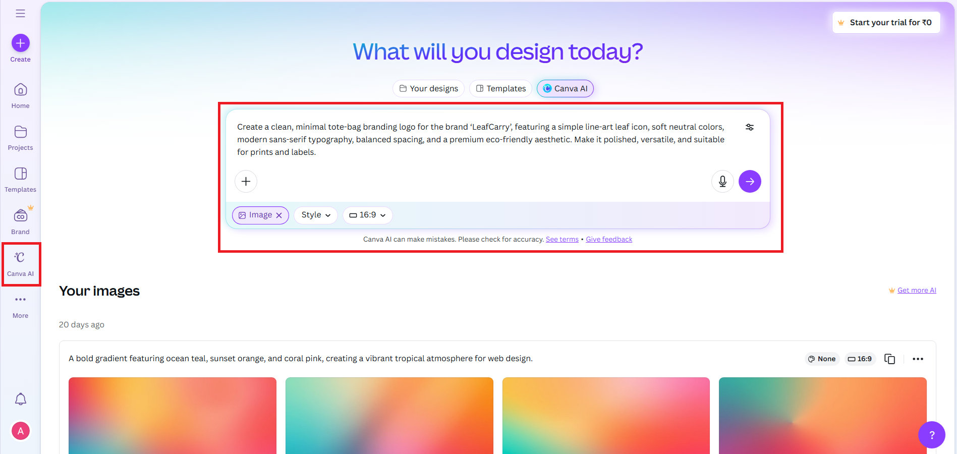 Generieren Sie Ihr Logo mit Canva AI