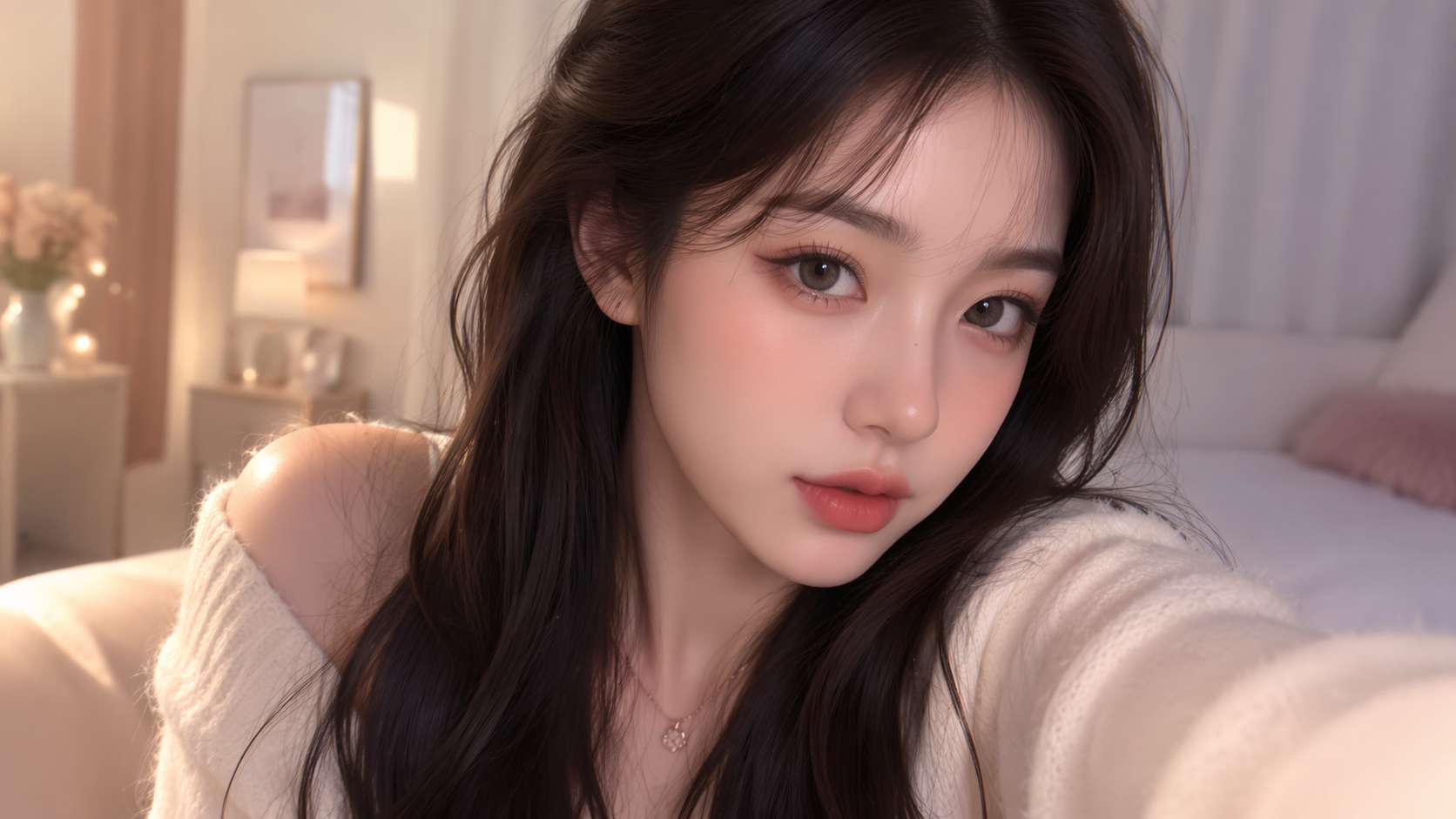 Dreamina Douyin Makeup Filter prompt exemplo 3: Soft Focus Selfie