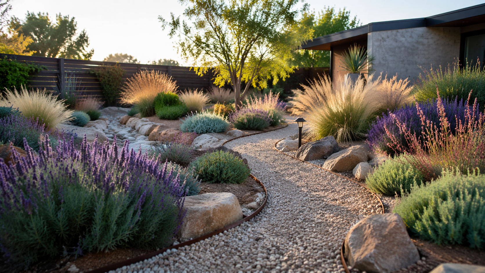 Dreamina gardening ideas prompt example 5: Low Maintenance Landscape